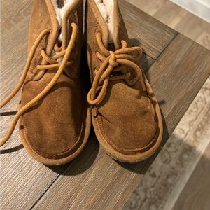 UGG Brown Suede Ankle Boots with Lace-Up Design